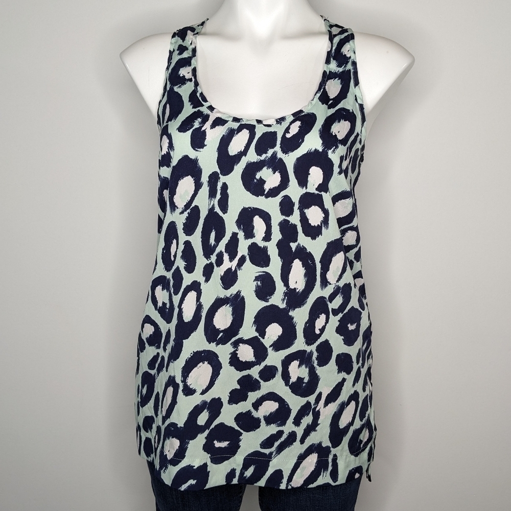 ✨3/$15 Banana Republic Factory Blue animal print tank top S